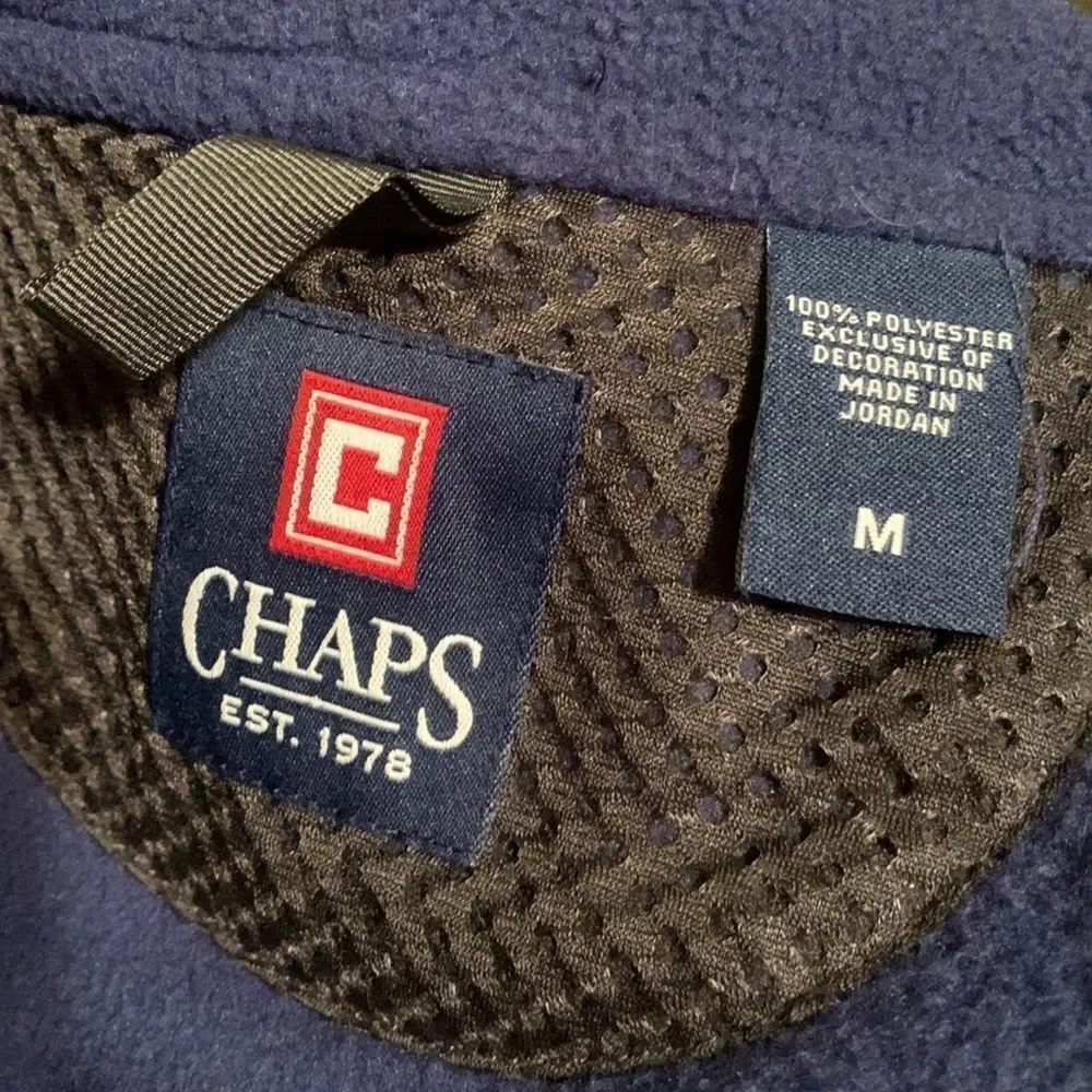 Chaps Men’s Blue Zip Front Fleece Jacket Size Medium - Picture 5 of 5